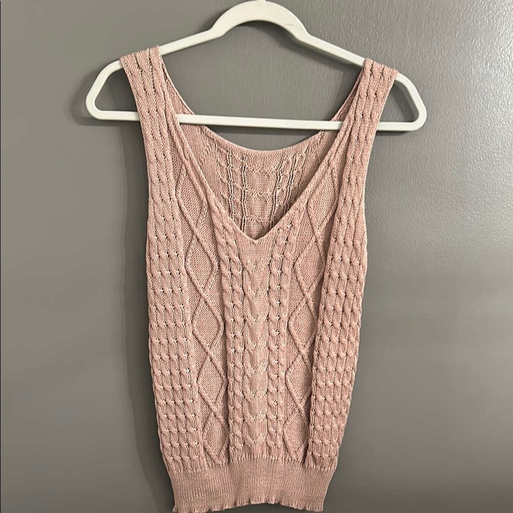 Dusty Pink Sleeveless Sweater Shirt